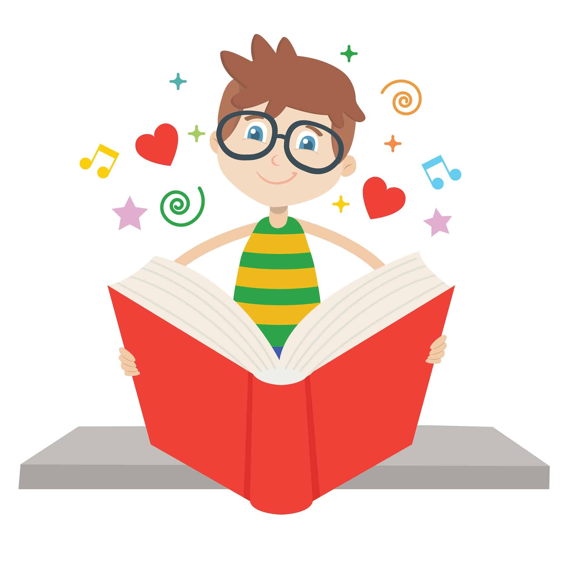 clip art of reading for love