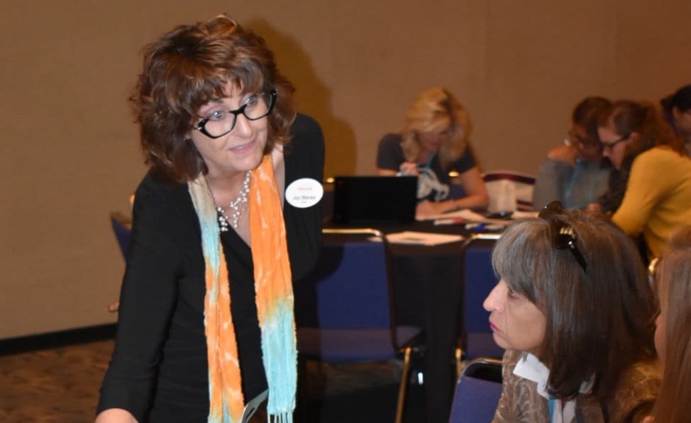 Photo of Joy Wenke teaching a session at the 2018 CABE conference