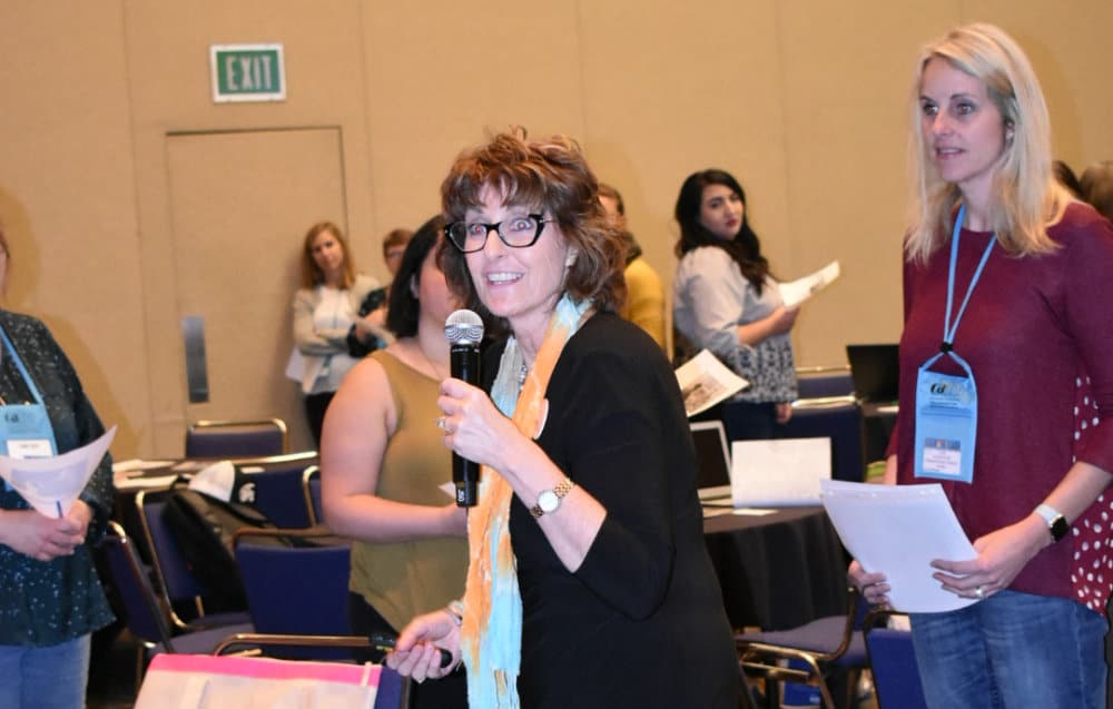 Photo of Joy Wenke teaching a session at the 2018 CABE conference