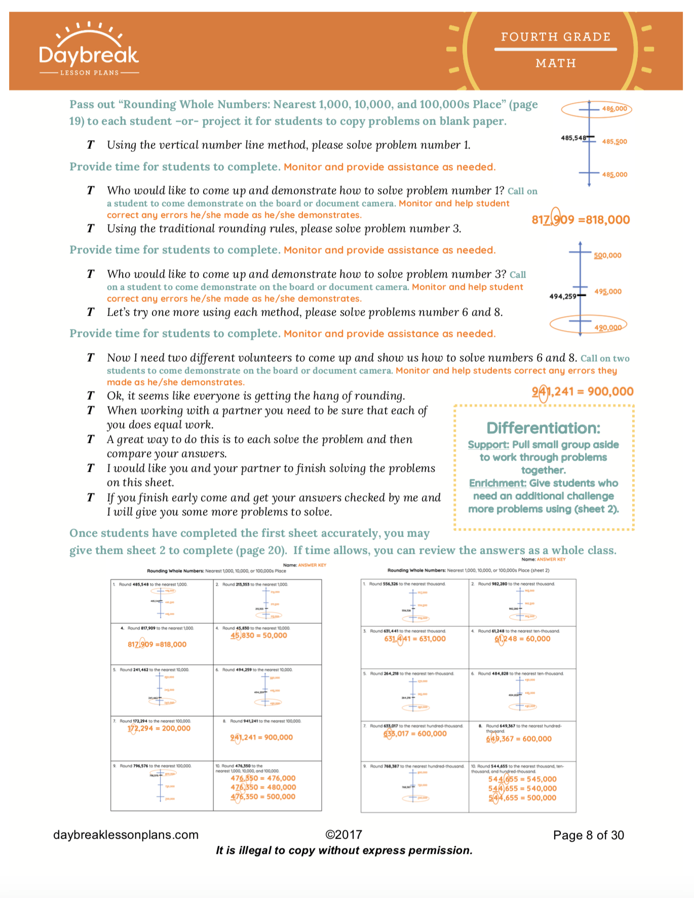 4th Grade Lesson Plans Substitute Teacher Lesson Plans